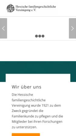 Vorschau der mobilen Webseite www.hfv-ev.de, Hessische familiengeschichtliche Vereinigung e. V.
