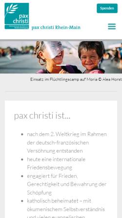 Vorschau der mobilen Webseite www.pax-christi.de, Pax Christi Bistumsstelle Limburg