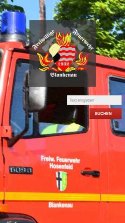 Vorschau der mobilen Webseite www.feuerwehr-blankenau.de, Freiwillige Feuerwehr Blankenau