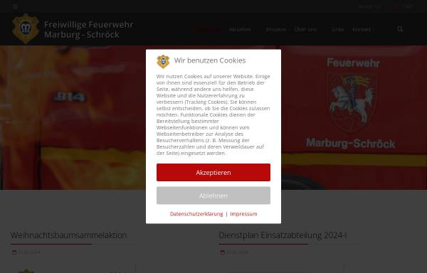 Vorschau von www.ffw-schroeck.de, Freiwillige Feuerwehr Marburg-Schroeck