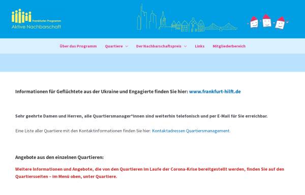 Vorschau von www.frankfurt-sozialestadt.de, Frankfurt - Soziale Stadt - Neue Nachbarschaften