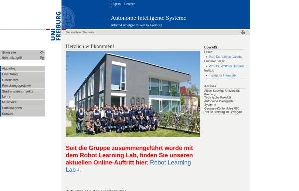 Vorschau von ais.informatik.uni-freiburg.de, Arbeitsgruppe Autonome Intelligente Systeme