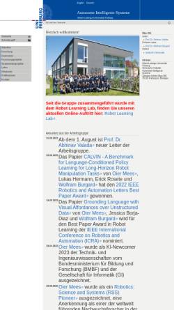 Vorschau der mobilen Webseite ais.informatik.uni-freiburg.de, Arbeitsgruppe Autonome Intelligente Systeme