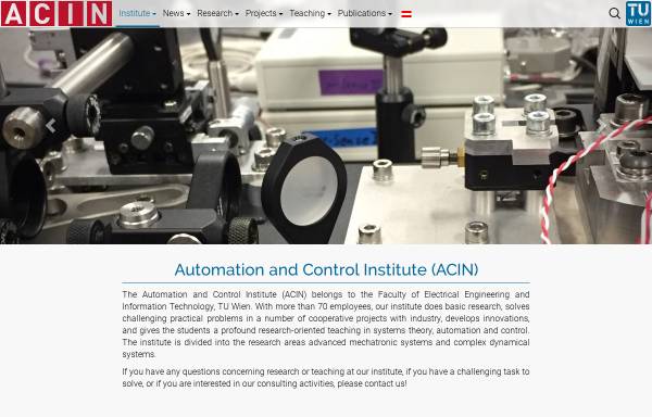 Vorschau von www.acin.tuwien.ac.at, Institut für Automatisierungs- und Regelungstechnik (ACIN), TU Wien