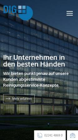 Vorschau der mobilen Webseite dig-service.de, DIG Dienstleistungen für integriertes Gebäudemanagement GmbH