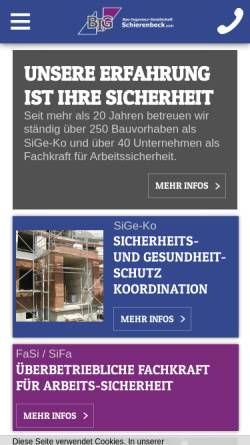 Vorschau der mobilen Webseite big-schierenbeck.de, Bau-Ingenieur-Gesellschaft Schierenbeck mbH