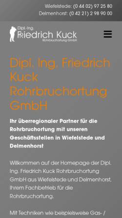 Vorschau der mobilen Webseite www.rohrbruchortung-kuck.de, Friedrich Kuck