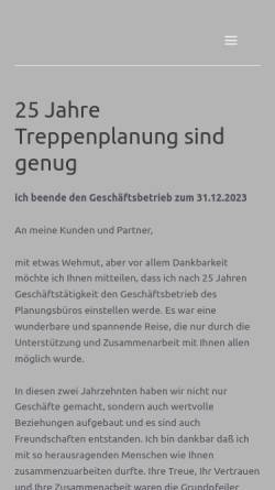 Vorschau der mobilen Webseite treppenplanung.de, Ingenieurbüro für Treppentechnik, Inh. Frank Schuch