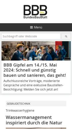 Vorschau der mobilen Webseite www.bundesbaublatt.de, Bundesbaublatt