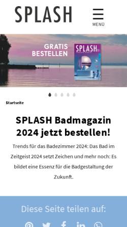 Vorschau der mobilen Webseite www.splash-bad.de, Splash, Das Badmagazin