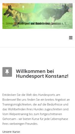 Vorschau der mobilen Webseite www.hundesport-konstanz.de, Verein für Hundesport und Hundefreunde e.V. Konstanz
