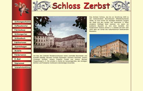 Vorschau von www.schloss-zerbst.de, Schloß Zerbst in Anhalt
