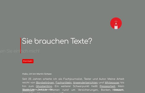Vorschau von www.martinschwer.de, Martin Schwer - Text und Konzept