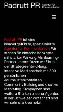 Vorschau der mobilen Webseite www.padruttpr.ch, Padrutt PR AG