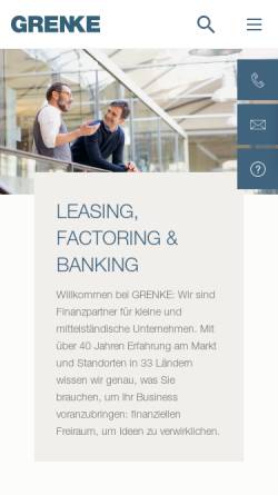Vorschau der mobilen Webseite www.grenke.de, Grenkeleasing AG