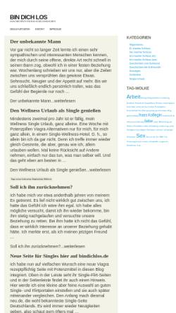 Vorschau der mobilen Webseite bindichlos.de, Bindichlos.de, Tibor Bauer