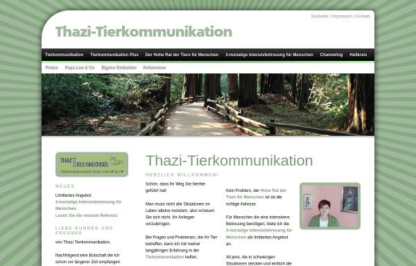 Vorschau von www.thazi.de, Thazi - Tierkommunikation