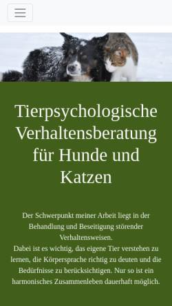 Vorschau der mobilen Webseite www.tiertherapie-nrw.de, Anja Ludwig - ganzheitliche Therapie für Hunde und Katzen