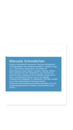 Vorschau der mobilen Webseite www.thp-schmidtchen.de, Manuela Schmidtchen