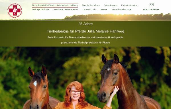 Vorschau von www.tierheilpraxis-fuer-pferde.de, Tierheilpraxis für Pferde - Julia Melanie Hahlweg