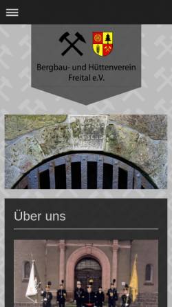 Vorschau der mobilen Webseite www.bergbauverein-freital.de, Bergbau- und Hüttenverein Freital e.V.