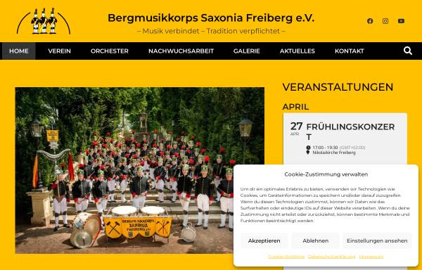 Vorschau von www.bergmusikkorps-freiberg.de, Bergmusikkorps Saxonia Freiberg e.V.