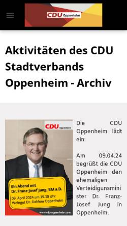 Vorschau der mobilen Webseite www.cdu-oppenheim.com, CDU-Oppenheim
