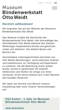 Vorschau der mobilen Webseite www.blindes-vertrauen.de, Blindenwerkstatt Otto Weidt - Museum