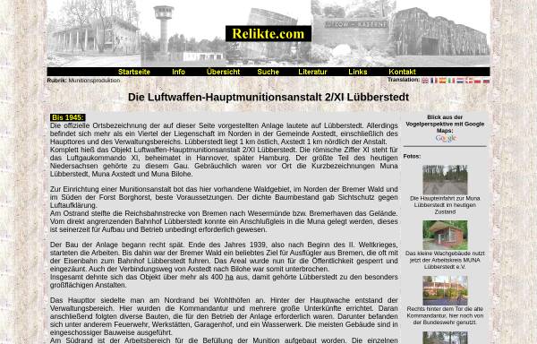 Vorschau von www.relikte.com, Lübberstedt Lufthauptmunitionsanstalt 2/XI