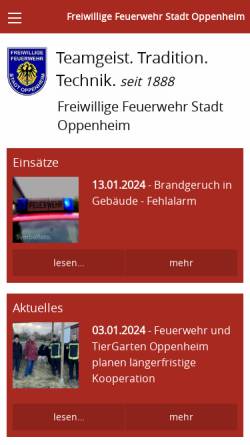 Vorschau der mobilen Webseite www.ff-oppenheim.de, Freiwillige Feuerwehr Stadt Oppenheim