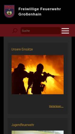 Vorschau der mobilen Webseite www.feuerwehr.grossenhain.de, Freiwillige Feuerwehr Großenhain