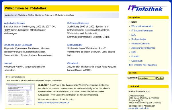 Vorschau von www.it-infothek.de, SQL: Structured Query Language