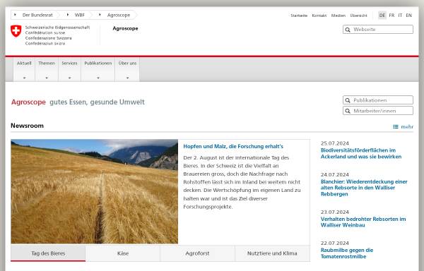 Vorschau von www.agroscope.admin.ch, Agroscope