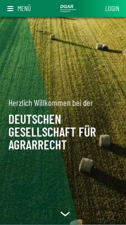 Vorschau der mobilen Webseite www.dgar.de, Deutsche Gesellschaft für Agrarrecht Vereinigung für Agrar- und Umweltrecht e.V.
