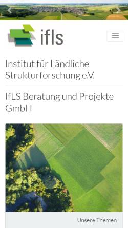 Vorschau der mobilen Webseite www.ifls.de, IfLS - Institut für Ländliche Strukturforschung