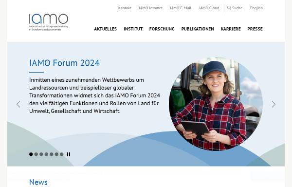 Vorschau von www.iamo.de, Institut für Agrarentwicklung in Mittel-und Osteuropa (IAMO)