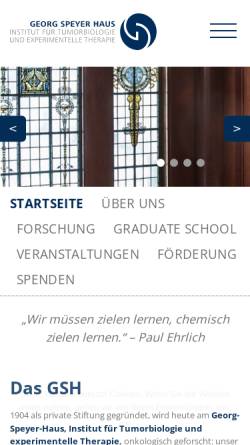 Vorschau der mobilen Webseite georg-speyer-haus.de, Georg Speyer Haus