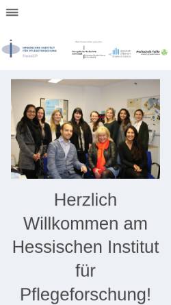 Vorschau der mobilen Webseite www.hessip.de, Hessisches Institut für Pflegeforschung (HessIP)