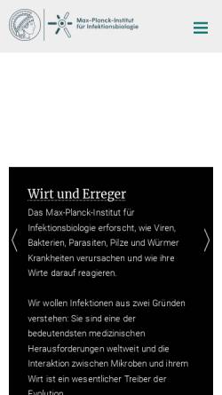 Vorschau der mobilen Webseite www.mpiib-berlin.mpg.de, Max-Planck-Institut für Infektionsbiologie Berlin