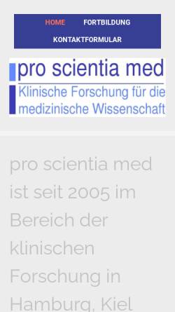 Vorschau der mobilen Webseite pro-scientia-med.de, pro scientia med