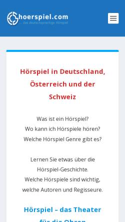 Vorschau der mobilen Webseite www.hoerspiel.com, Hörspiele in Deutschland