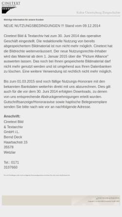 Vorschau der mobilen Webseite www.cinetext.de, Cinetext GmbH