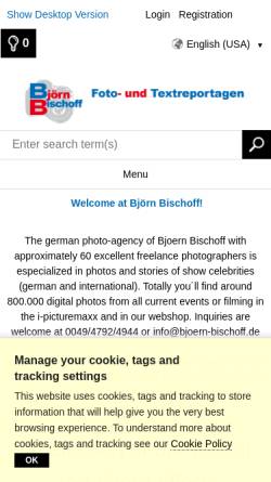 Vorschau der mobilen Webseite www.bjoern-bischoff.de, Fotoagentur Peter Bischoff