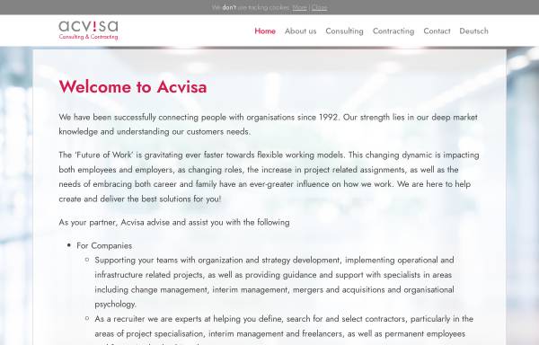 Vorschau von www.acvisa.ch, Acvisa AG
