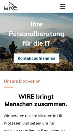 Vorschau der mobilen Webseite wirepersonalberatung.de, Wire GbR