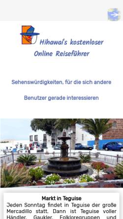Vorschau der mobilen Webseite www.hihawai.de, Hihawai's Travelpage