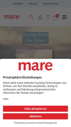Vorschau der mobilen Webseite www.mare.de, Mare