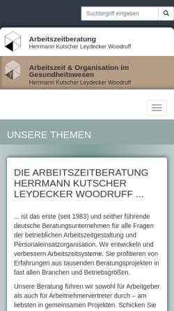 Vorschau der mobilen Webseite www.arbeitszeitberatung.de, Arbeitszeitberatung Dr. Hoff Weidinger Herrmann