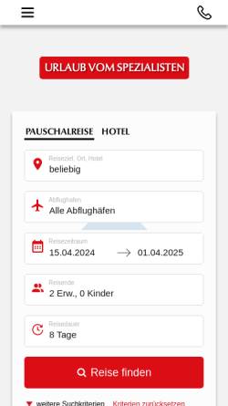 Vorschau der mobilen Webseite www.oeger.de, Öger Tours GmbH