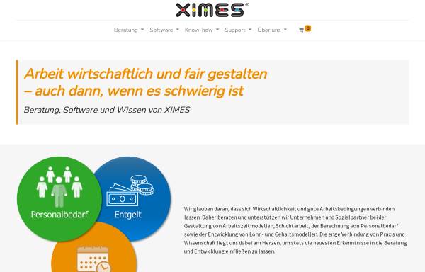 Vorschau von www.ximes.com, Ximes GmbH - Software und Beratung in Arbeitszeitfragen